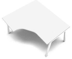 MOON A ergo irodai asztal, 140 x 120 x 74 cm, balos kivitel, fehér/fehér