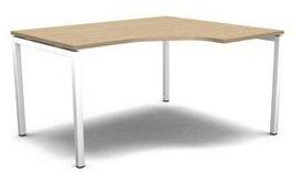 MOON U ergo irodai asztal, 140 x 120 x 74 cm, fehér/fehér