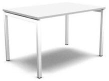 MOON U egyenes irodai asztal, 120 x 80 x 74 cm, fehér/fehér