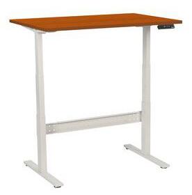 Manutan irodai asztal, elektromosan állítható magasság, 120 x 80 x 62,5 - 127,5 cm, egyenes kivitel, ABS 2 mm, cseresznye