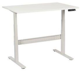 Manutan Expert Manutan irodai asztal, elektromosan állítható magasság, 120 x 80 x 62,5 - 127,5 cm, egyenes kivitel, ABS 2 mm, fehér%