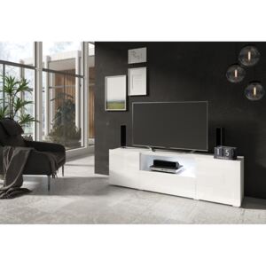 SOLED (41) TV-asztal, 160x47x38, fehér/fehér fényű