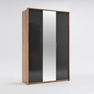 DOTA 3D ruhásszekrény tükörrel, 139,8x213,2x58,5, Kraft tölgy/smooth grey