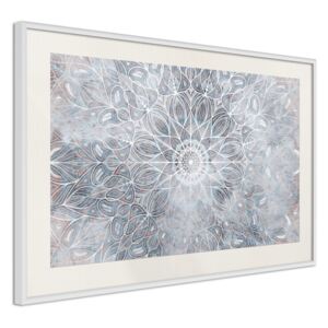 Bimago Winter Mandala - keretezett kép 60x40 cm Fehér keret paszpartu