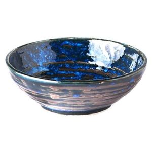 Copper Swirl kék kerámia tálka, ø 13 cm - MIJ