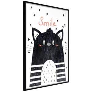 Bimago Cheerful Kitten - keretezett kép 40x60 cm Fekete keret