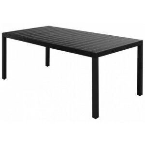 Fekete alumínium és WPC kerti asztal 185 x 90 x 74 cm