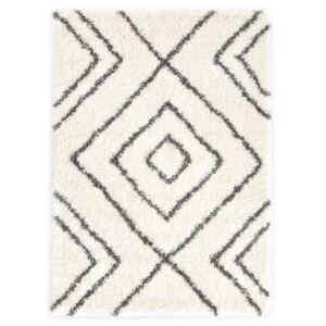 Bézs-szürke bozontos PP berber szőnyeg 160x230 cm