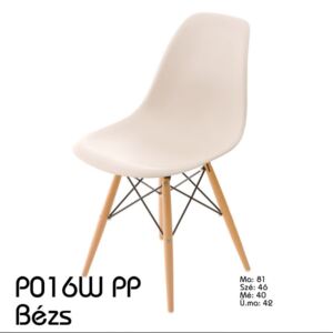 P016W PP szék fa lábakkal bézs