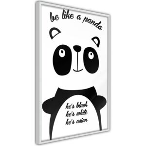 Bimago Tolerant Panda - keretezett kép 40x60 cm Fehér keret