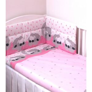 Baby Shop 5 részes babaágynemű - rózsaszín bárány