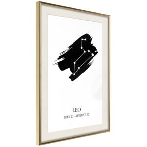 Bimago Zodiac: Leo I - keretezett kép 30x45 cm Arany keret paszpartu