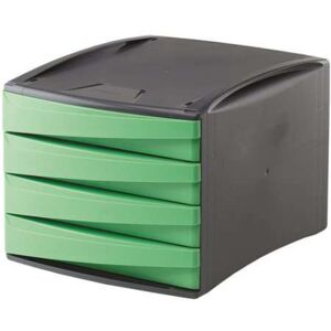 FELLOWES 4 fiókos irattároló, műanyag, FELLOWES "Green2Desk", zöld