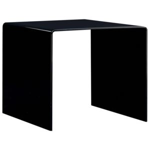 Fekete edzett üveg dohányzóasztal 50 x 50 x 45 cm