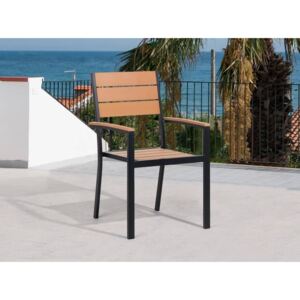 Beliani Trendi kerti szék mesterséges fa és alumínium barna PRATO
