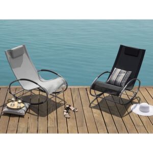 Beliani Modern kerti szék hintafunkcióval fekete CAMPO
