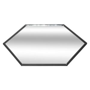 Hexagon alakú tükrös tálca, fekete - FRANCE