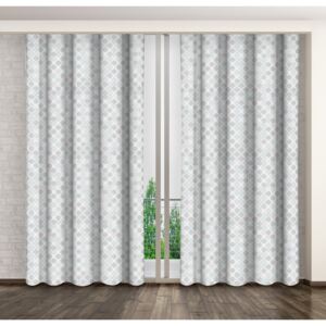 Szürke-fehér díszítő drapéria a nappalihoz Hossz: 250 cm