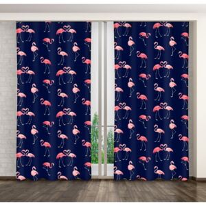Kész hálószoba drapériák flamingó motívummal Hossz: 250 cm