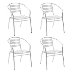 4 db rakásolható alumínium kültéri szék