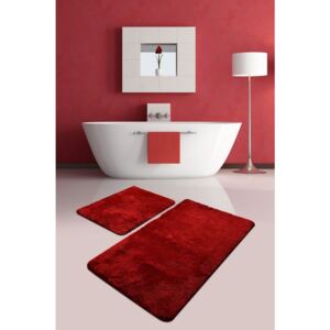 Colors of Oval Red fürdőszobaszőnyeg 2 darabos szett