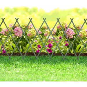 Virágágyás szegély / kerítés (kihúzható, 200 x 100 cm, zöld)