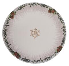 Edessa kerámia lapos tányér Ø26cm karácsonyi hópihe SR140-823