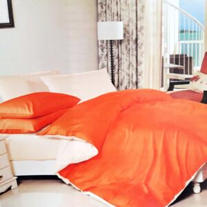 LUNA pamut egyszínű ágynemű narancs krém