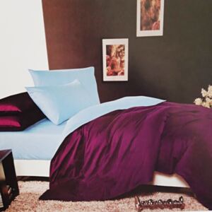 LUNA pamut egyszínű ágynemű lila kék