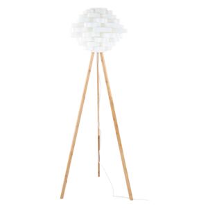 Állólámpa bambusz lábakkal, 153 cm, fehér - NID D'ANGE