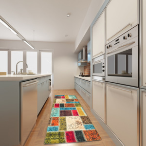 Patchwork rendkívül ellenálló konyhai szőnyeg, 60 x 190 cm - Webtappeti