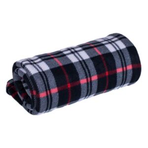 Gyapjú takaró kockás fekete 150 x 200 cm