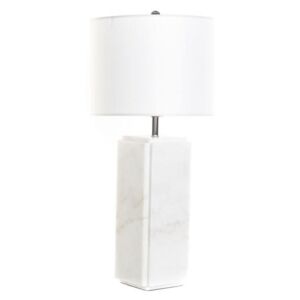 Lámpa asztali márvány fém 36x36x61 fehér