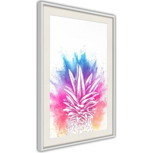 Bimago Rainbow Pineapple Crown - keretezett kép 30x45 cm Fehér keret paszpartu