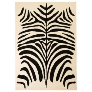 Bézs/fekete modern szőnyeg zebra mintával 140 x 200 cm