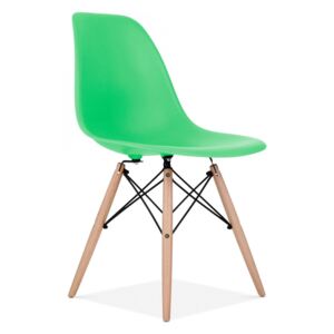Modern műanyag szék, bükk - zöld - FJORD