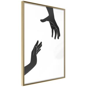 Bimago Language of Gestures II - keretezett kép 40x60 cm Arany keret