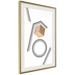 Bimago Cube in a Trap - keretezett kép 40x60 cm Arany keret paszpartu