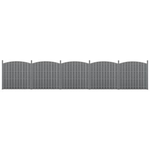 [neu.holz]® Kerítés WPC kerítéselem kerítéspanel 5 db-os 185x932 cm szürke