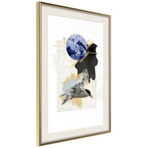 Bimago Abstraction with a Tern - keretezett kép 20x30 cm Arany keret paszpartu