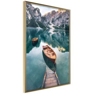 Bimago Lake in a Mountain Valley - keretezett kép 40x60 cm Arany keret