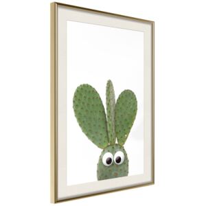 Bimago Funny Cactus III - keretezett kép 30x45 cm Arany keret paszpartu