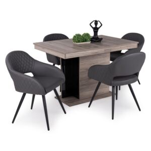 Debora asztal Cristal székekkel | 4 személyes étkezőgarnitúra