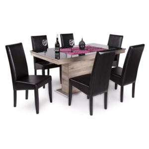 Flóra Plusz asztal Berta székekkel | 6 személyes étkezőgarnitúra