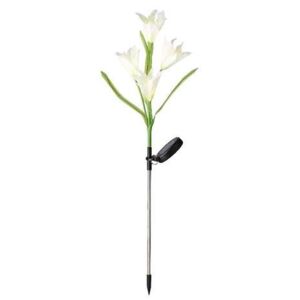 Napelemes virág lámpa, 65 cm Fehér