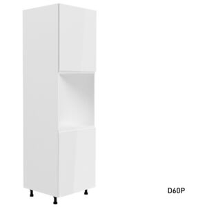 YARD D60P magas süllyesztett konyhaszekrény, 60x212x58, fehér/szürke magasfényű, bal