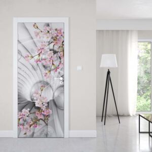 Fotótapéta ajtóra - Modern 3D Flowers And Bubbles Tunnel View1 | 91x211 cm
