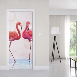 Fotótapéta ajtóra - Modern Tropical Flamingos1 | 91x211 cm