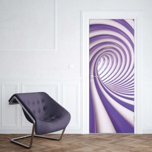 Fotótapéta ajtóra - 3D Swirl Tunnel Purple And White1 | 91x211 cm