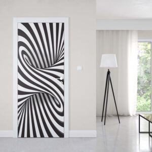 Fotótapéta ajtóra - Modern 3D Optical Illusion Design Black And White1 | 91x211 cm